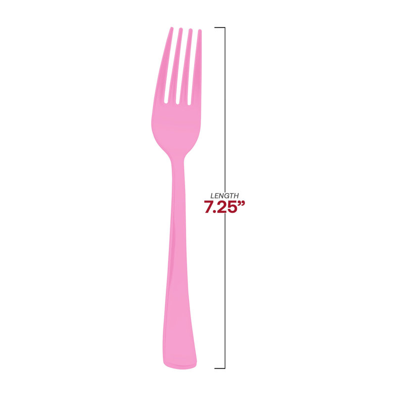 Fourchettes de fête jetables en plastique rose - 600 fourchettes