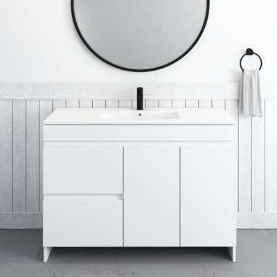 Shalem 48'' Free Standing Single Bathroom Vanity with Porcelain Top -  Ebern Designs, 3F8DA0044AAD4F01A41F3345B3115D70