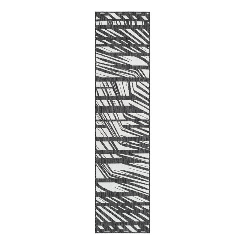 Abstract Indoor / Outdoor Rug, Runner 2' x 8'