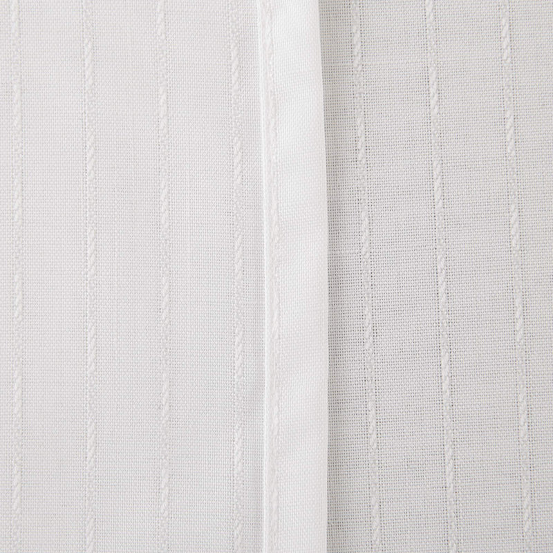 Striped Washable Polyester Tablecloth, White