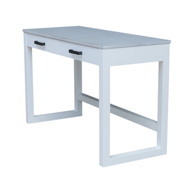 Bureau en bois massif avec deux tiroirs