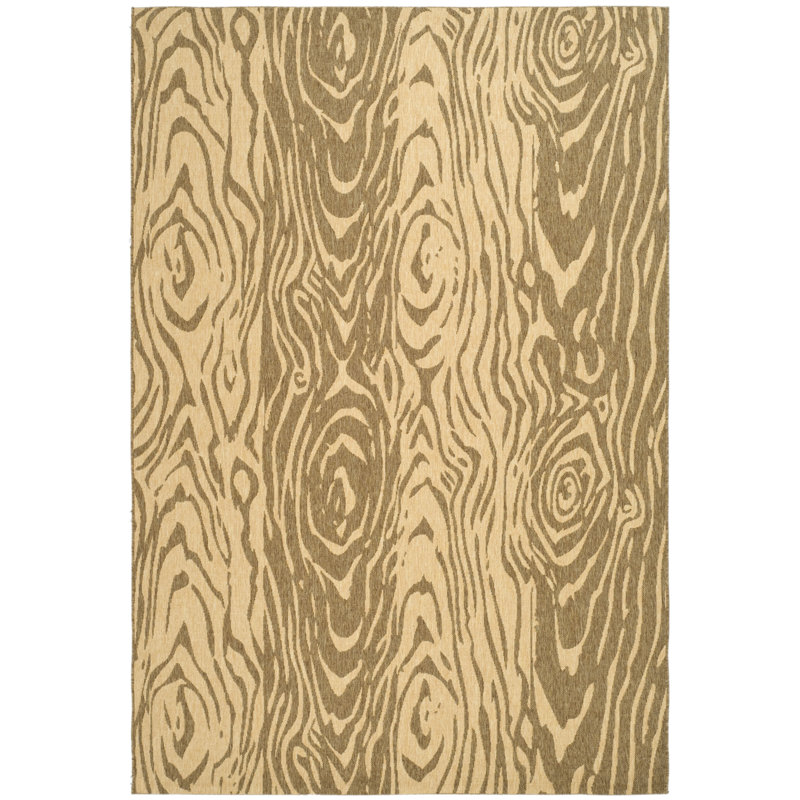 Tapis à imprimé animal beige foncé, Rectangle 5 pi 3 po x 7 pi 7 po