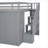 Soft Gray Solid Wood Full Size Loft Bed Frame, Space-Saving Contemporary Storage Bed for Small Bedrooms