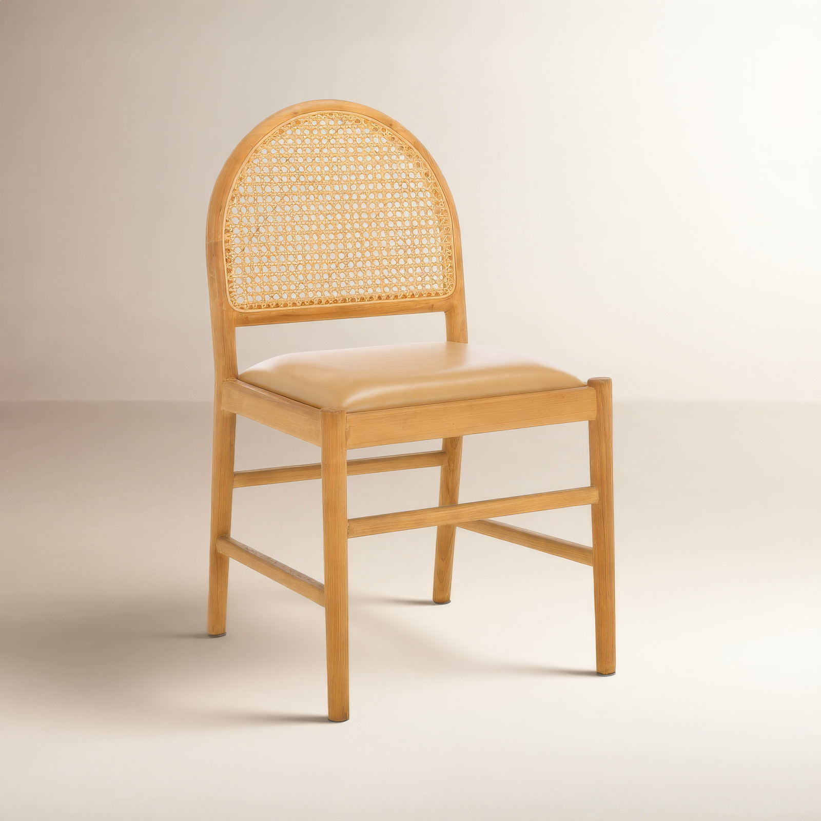 Ottavia Genuine Leather Side Chair, Natural Leather, Natural