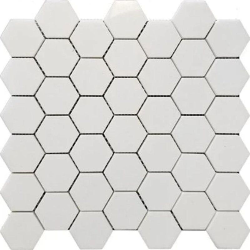 Carreau de mosaïque pour mur et plancher 2 po x 2 po Honeycomb, Blanc sablé