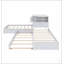 Structure de lit simple en forme de L avec lit gigogne et tiroir, lit plateforme en coin bas 3-en-1 avec bureau intégré et éclairage vers le bas à DEL-455602537