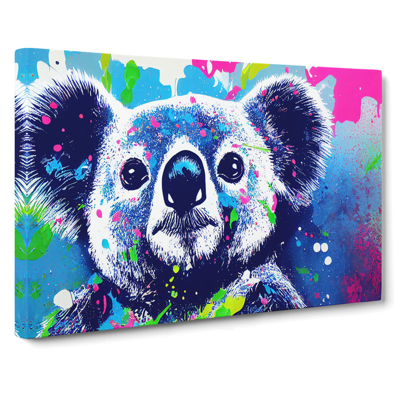 Koala Bear Splashed Vol.2 Abstract - Wrapped Canvas, 35cm H x 50cm W x 3cm D