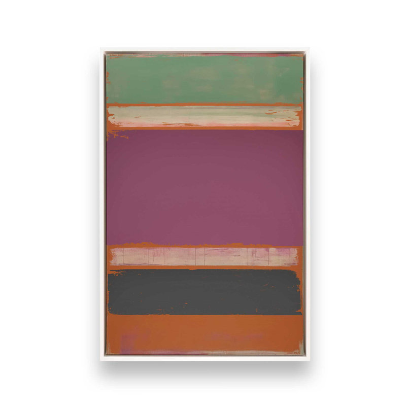 18 "x 12" Fuschia Fields of Tranquility, reproduction sur toile, Cadre flottant blanc opaque, H 32 po x l 22 po x P 1,75 po