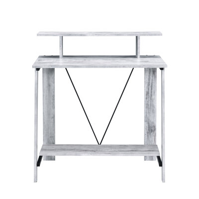 Rectangular Writing Desk With Upper Shelf For Efficient Work And Storage Antique Table Vintage Charm