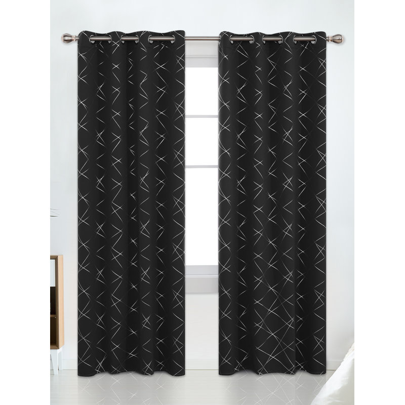 Room Darkening Curtain Pair, 52" W x 95" L, Orange Flame