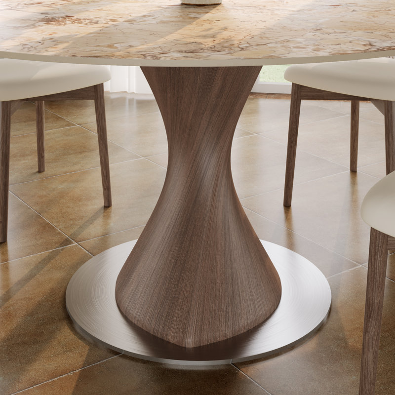 Table de salle à manger de style Mid-Century moderne en pierre frittée de 47 po / 53 po / 59 po pour 4/6/8/10, avec base en métal lourd