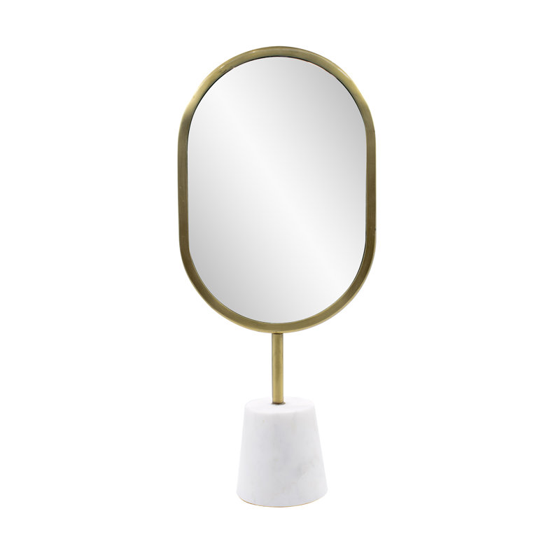 Wirksworth Metal Table Mirror, 17" x 10.5", Oval