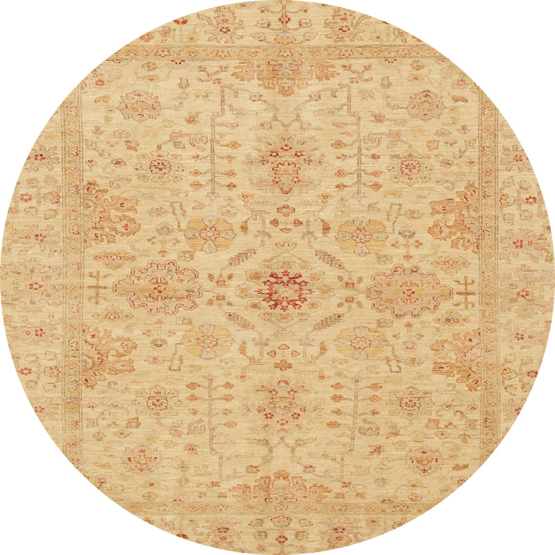 Tapis décoratif multicolore à motif abstrait, Rond 3 pi