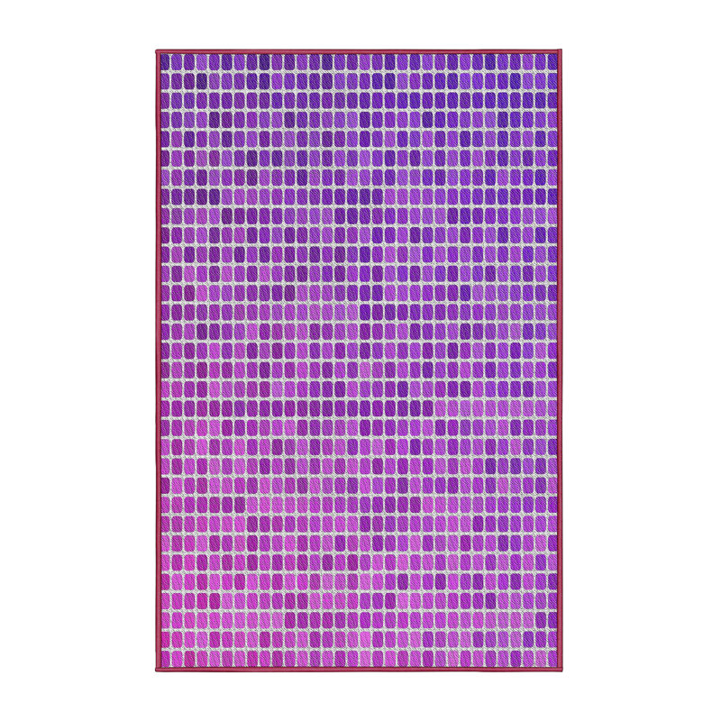 Tapis géométrique mauve / blanc, Rectangle 5 pi x 8 pi