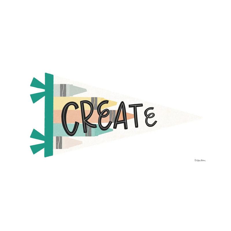 Create Pennant by Kyra Brown - Wrapped Canvas Print, 20.32 cm H x 30.48 cm W