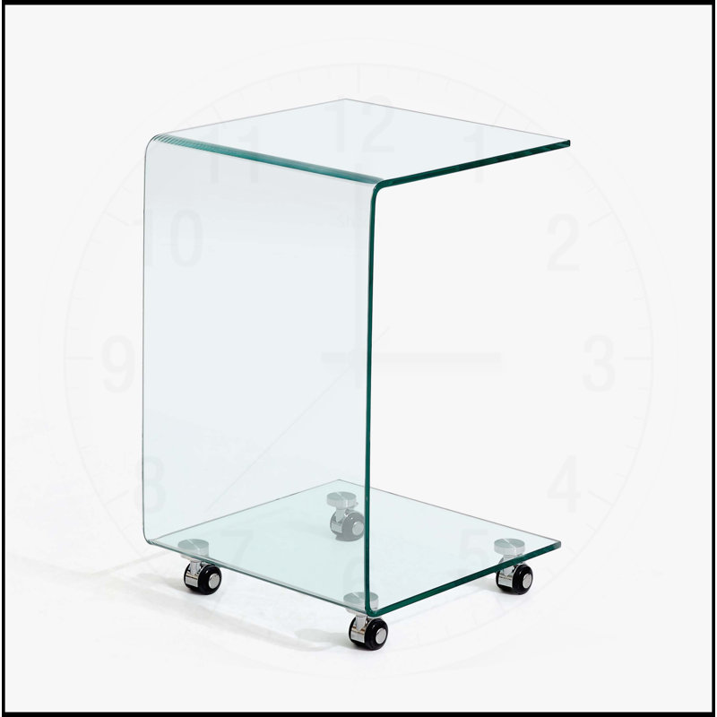 C-shaped Clear Tempered Glass Side & End Table, Versatile and Stylish for Any Space