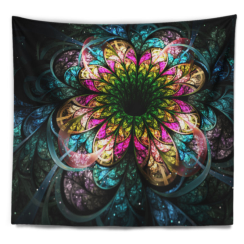 Tapisserie d'art numérique floral, H 32 po x l 39 po