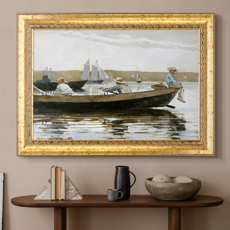 Garçons dans un dory, 1873 - Winslow Homer - toile sur mesure encadrée, 20x28 INNER SIZE, Framed Canvas
