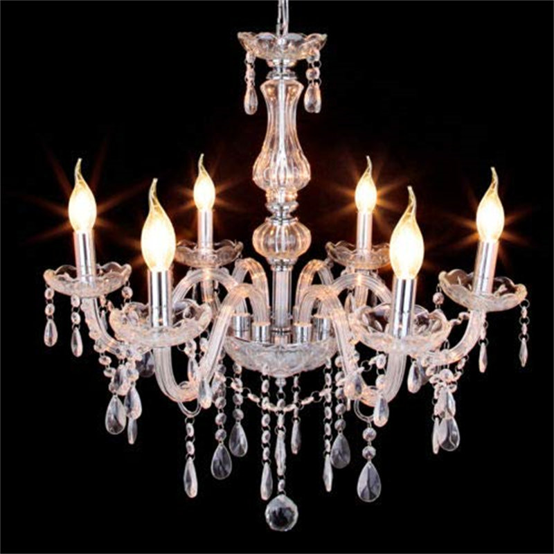 URBNLIVING 6 - Light Candle Style Chandelier, Silver