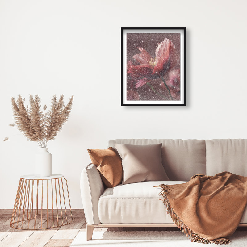 Merlot Blush Blossom II Framed Graphic Art, 37.5"H x 31.5"W, Black Shadowbox