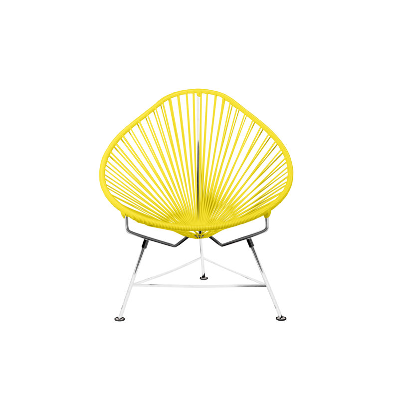 Chaise de jardin, Jaune / Chrome