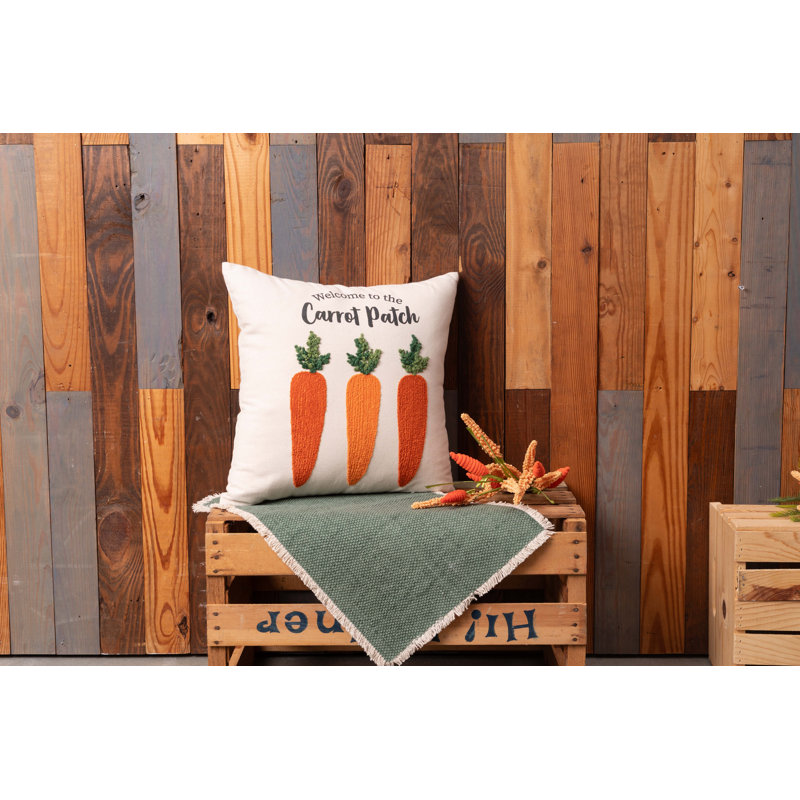 Carrot Patch Tufted Accent Throw Pillow
