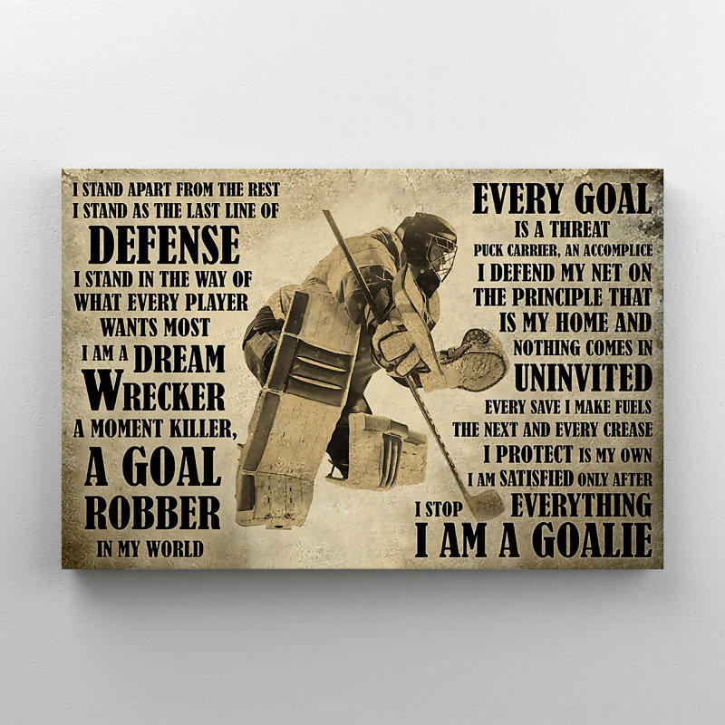 «Hockey Player Man», impression sur toile tendue, H 16 po x l 20 po x P 2 po