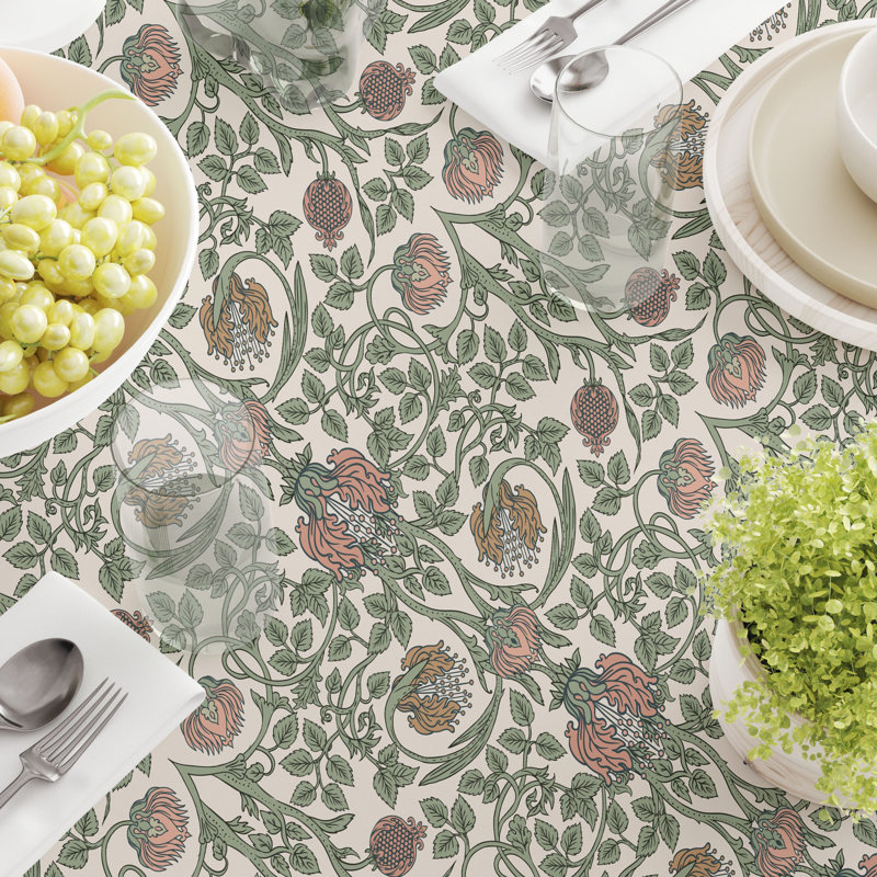 Rectangular Tablecloth, 100% Cotton, Floral 63, 104" x 60"