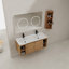 Meuble-lavabo mural 48 po avec double lavabo et rangement, portes à fermeture en douceur pour salles de bain modernes