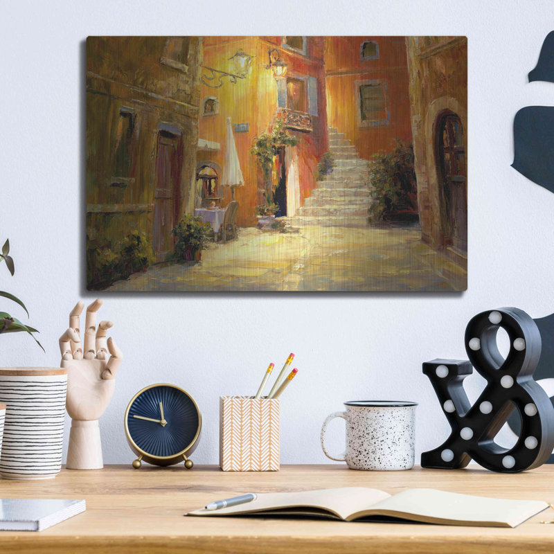 Art luxueux «Lighted Alley» par Haixia Liu, Meta Lighted Alley par Haixia Liu - Peinture sur