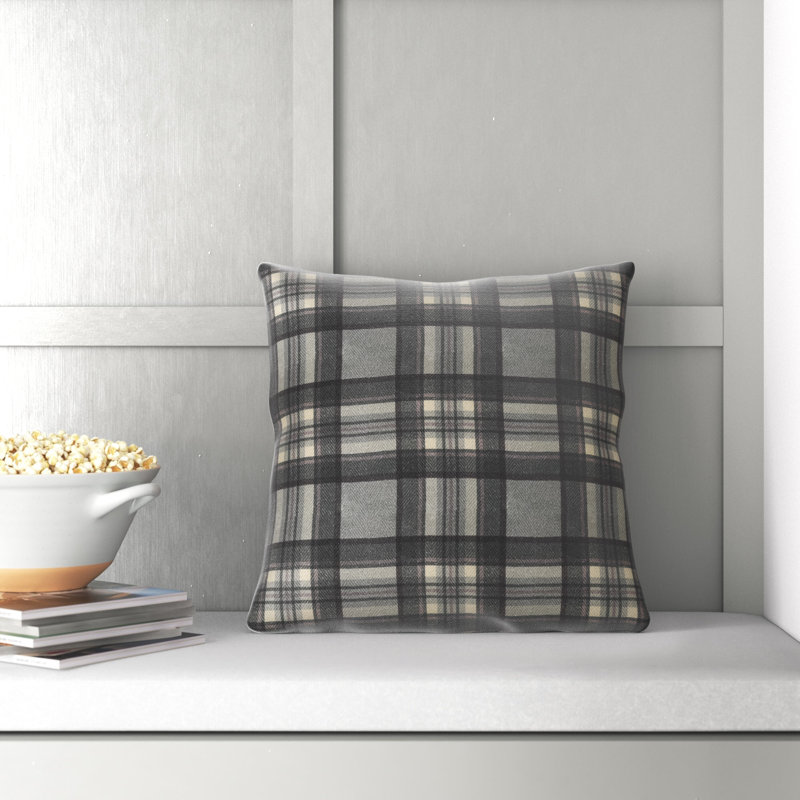 Andrey Cotton Square Pillow Cover & Insert, 20" x 20", Black, Pillow Cover Only - No Insert