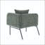 Chaise de loisir avec petite table et poches latérales - Tissu en lin-129386649