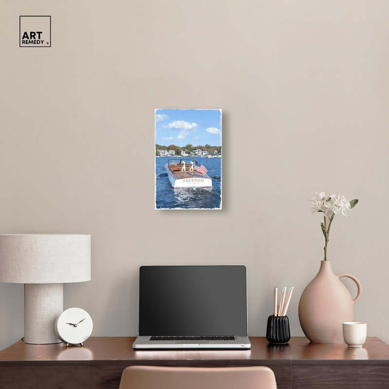 Impression sur toile «Freedom Boat II» par Art Remedy, tendue sur châssis, 10 x 15, H 15 po x l 10 po