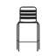 Tabouret de bar commercial à l'intérieur et à l'extérieur avec dossier à trois lattes en métal-1678353352