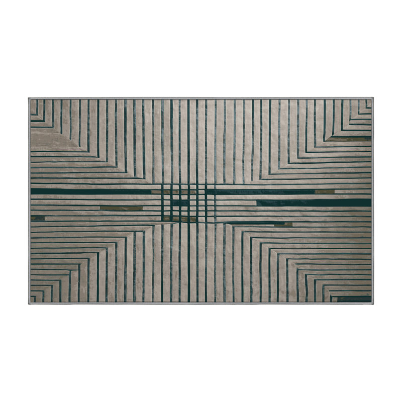 Machine Washable Gray Area Rug GSIX03661, Rectangle 5' x 7'