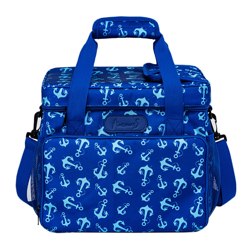 Anchor Insulated Cooler Bag 18.5L Thermal Lunch Box with Zippered Compartments Blue