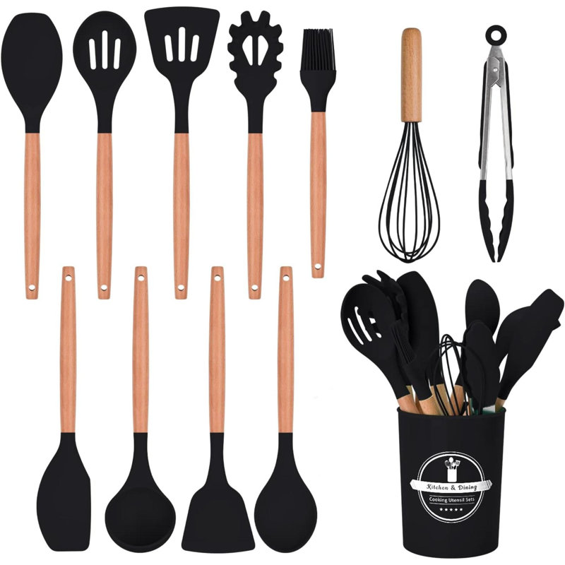 Rareweaves 12 Utensil Set, 33.4cm, Black
