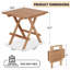 Table d'appoint pliante en teck 20 pouces, table de pique-nique imperméable