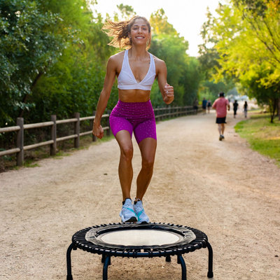 Jumpzylla Foldable Fitness Trampoline – 40" Or 48", Adjustable Bar, 550 LB Capacity, Quiet Rebounder For Home Workouts