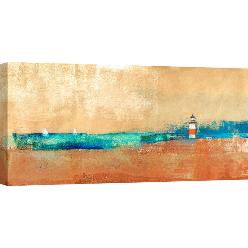 Coast Line And Lighthouse by Alex Blanco - Wrapped Canvas Print, 35cm H x 70cm W x 4cm D