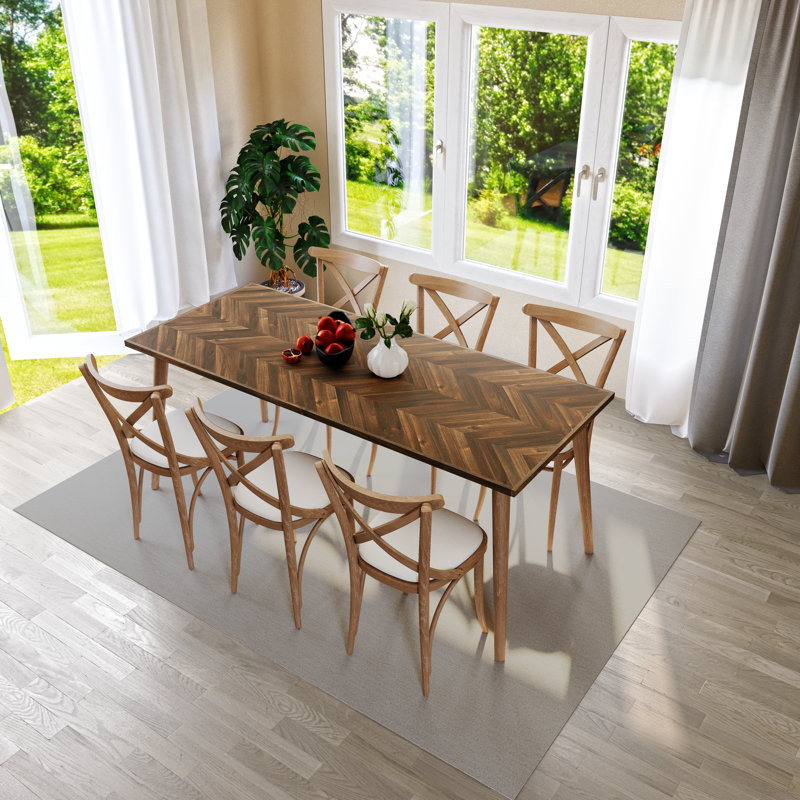 Comptoir en bois massif de qualité supérieure Loon Peak, H 48 po x l 30 po x P 1 po, Noyer chevron acacia