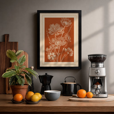 Lotus in Line Botanical - Framed Print