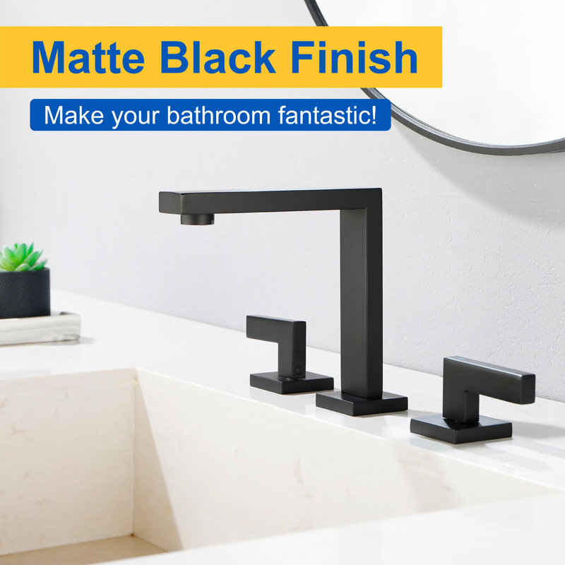 Widespread 2-handle Bathroom Faucet, Matte Black