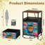 Table de chevet 2 tiroirs avec station de charge, table de chevet avec ports USB et amp; Table de chevet noire Outlets