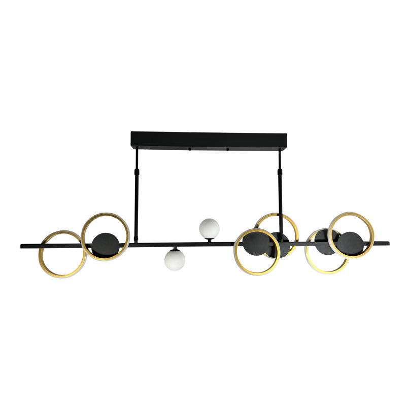 Luminaire suspendu pour îlot 2 lumières à DEL intégré et noir Itzayana 32 watts