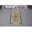 Tapis turc rétro Oushak Kilim beige avec motif géométrique fait à la main pour vestibules
