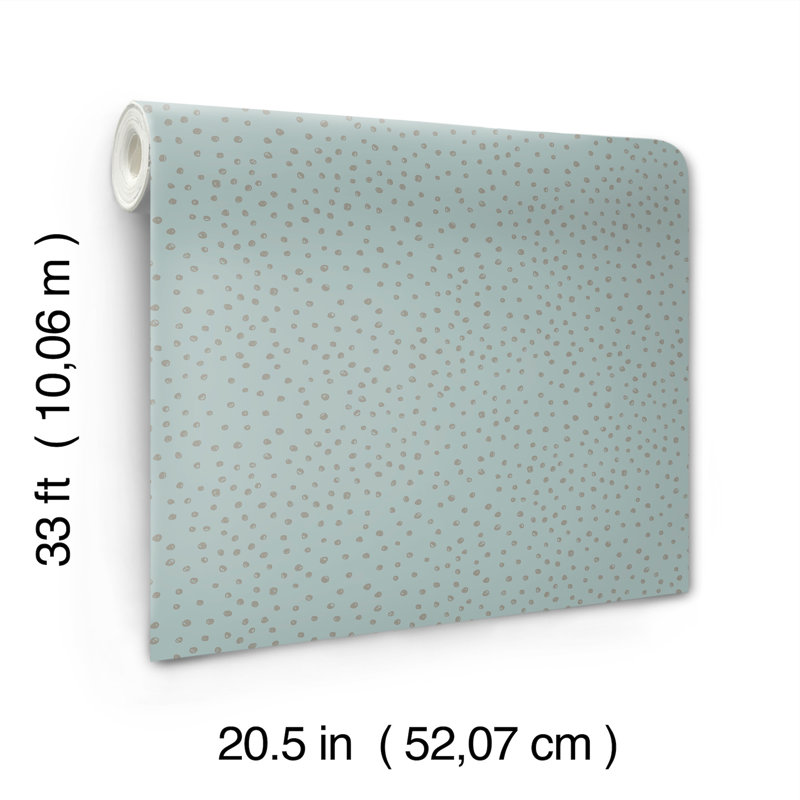 Papier peint Cassie Petite Polka, Bleu clair