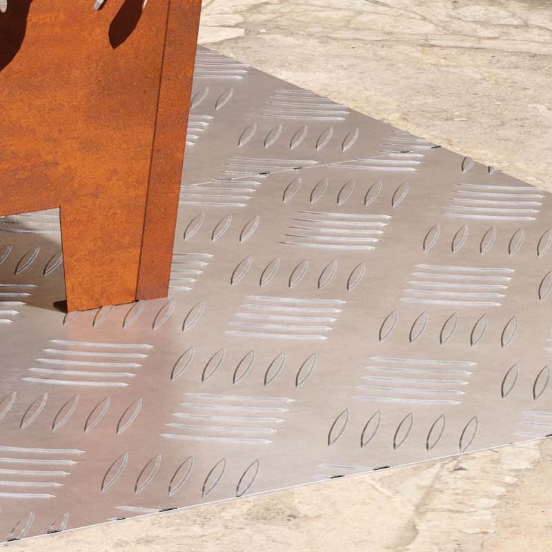 Silver Aluminium Aluminium Stair Treads, Square 20cm