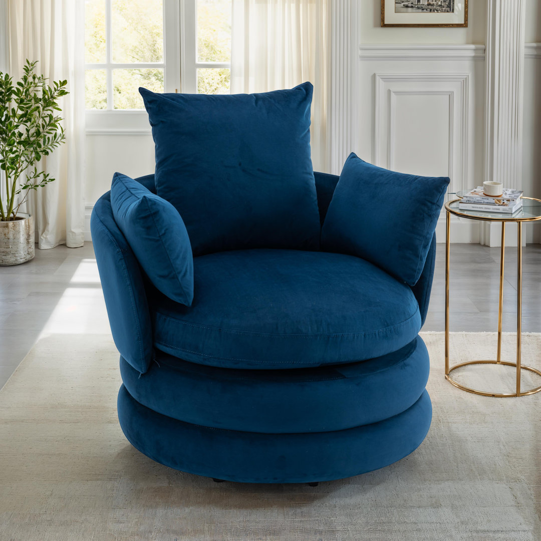 Upholstered Swivel Barrel Chair