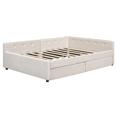 Upholstered Platform Bed with Drawers by Latitude Run